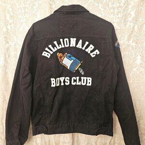 Billionaire Boys Club black denim jacket rocket theme embroidery size S